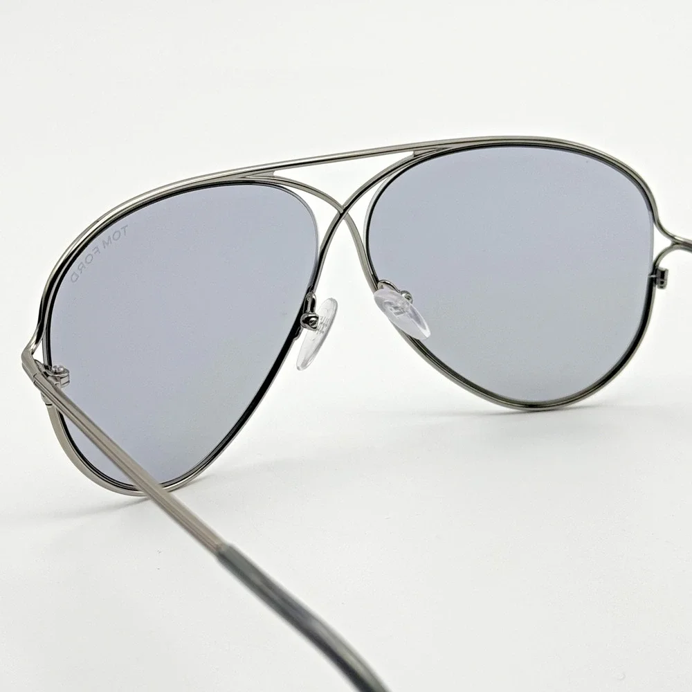 Tom Ford Sunglasses TOM N.4 14C Ruthenium Aviator Frame Smoke Lens 59-10-135